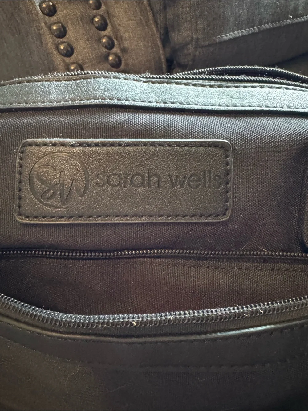 Sarah Wells Black “Claire” Tote Bag with Removable Strap